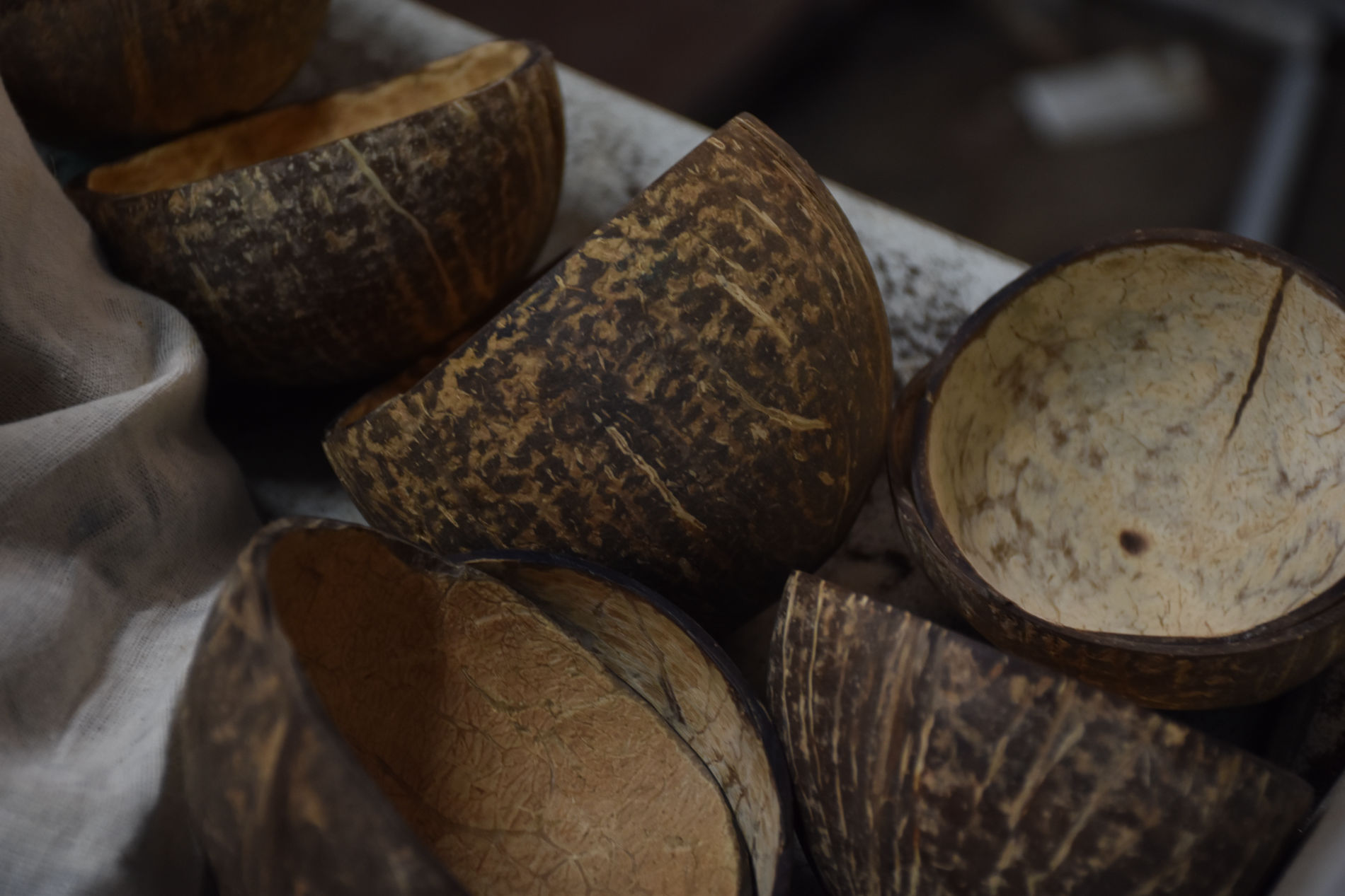 Dried coconut shells